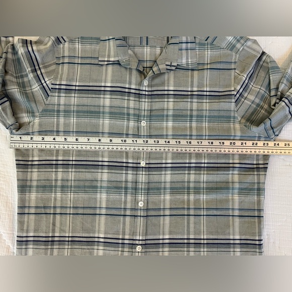 Theory Men’s XL Plaid Button-Down Shirt 100% Cotton Gray Blue – Style Zack PS - Picture 9 of 10